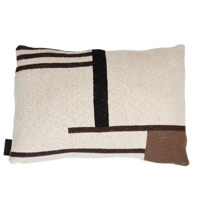 ZION Coussins Ecru,noir et Brun