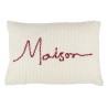 MAISON coussin tricot Blanc/Rouge