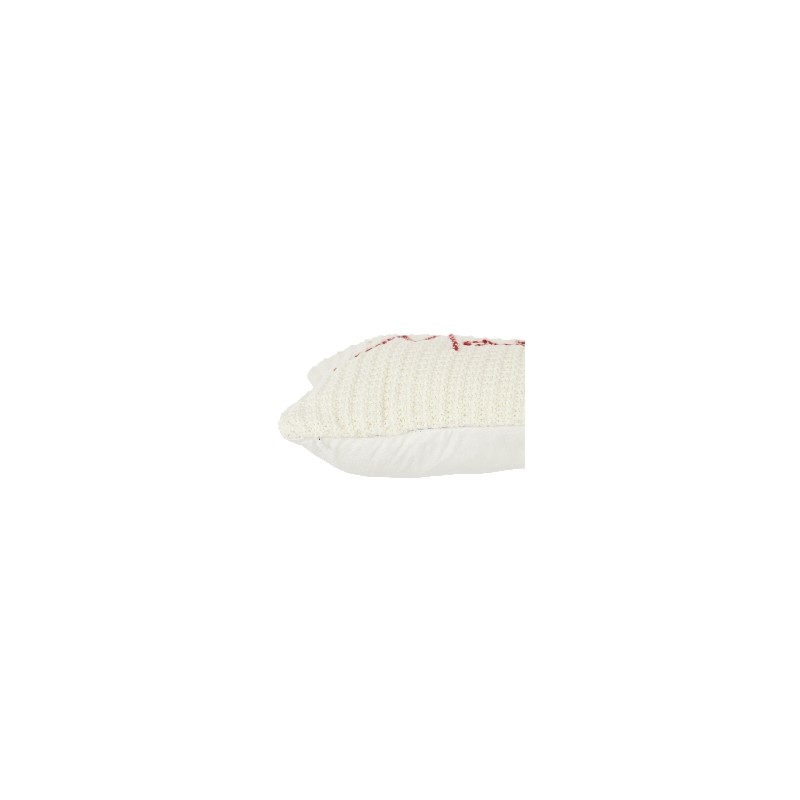 MAISON coussin tricot Blanc/Rouge