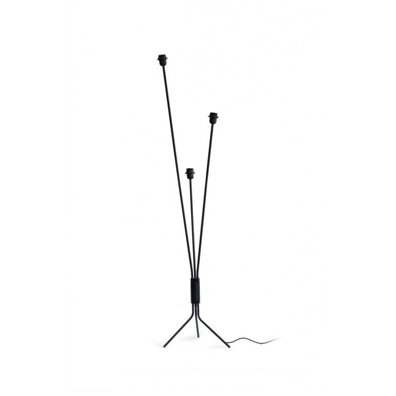 WABI - Support Lampadaire metal noir 3 Lumières