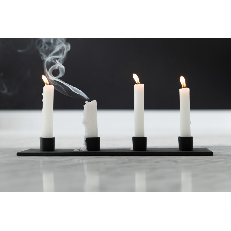 chandelier noir mat pour 4 chandelles