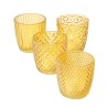 OLIVIA Set de 4 photophores structurés  Jaune
