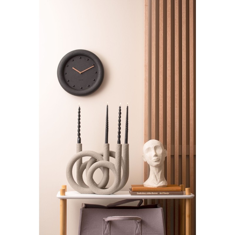 PETRA Horloge polyresine Noir