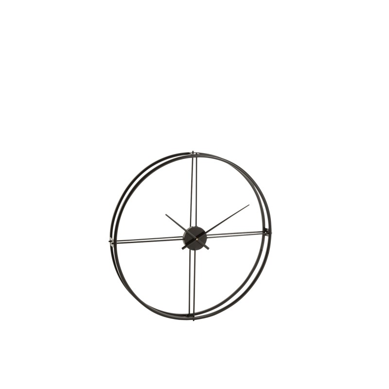 URBAN Horloge Ronde Métal Noir 80cm