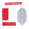 Hamac Superb Stripe Ocean Blue avec rack Light Grey