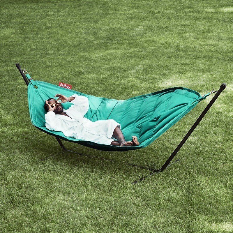 Hamac Nylon Turquoise avec rack black