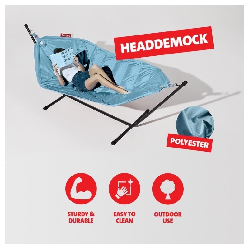 Hamac Nylon Jeans Light Blue avec rack black