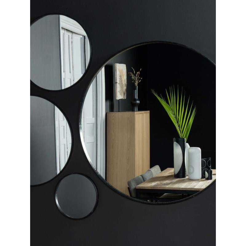 JUMA Miroir métal Noir