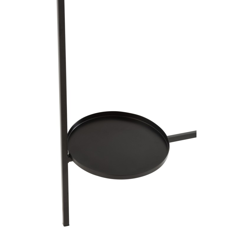 Miroir Echelle 2 Plateaux Rond Metal Verre Noir