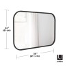 HUB miroir rectangulaire NOIR