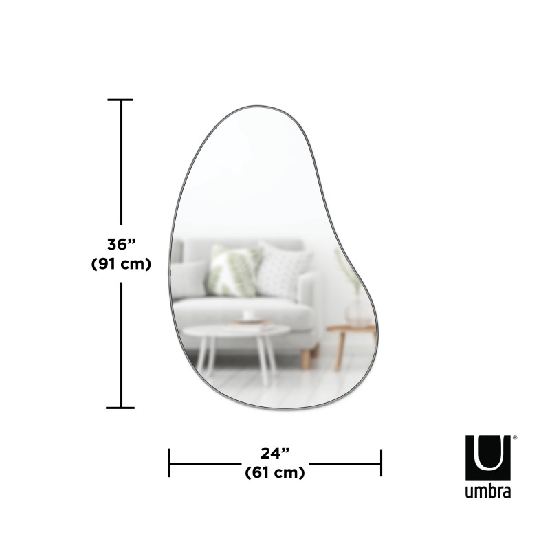 HUBBA Pebble Miroir 24X26 Metallic Titanium