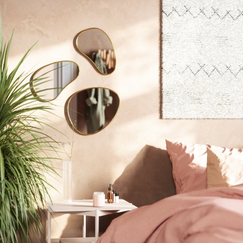 HUBBA Pebble Lot de 3 miroirs Dorés