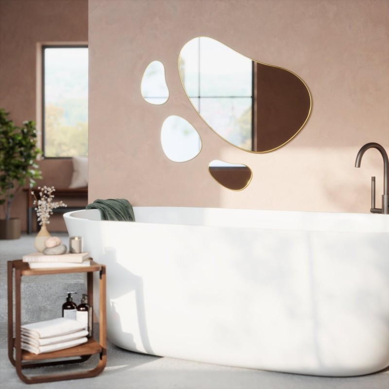 HUBBA Pebble Lot de 3 miroirs Dorés