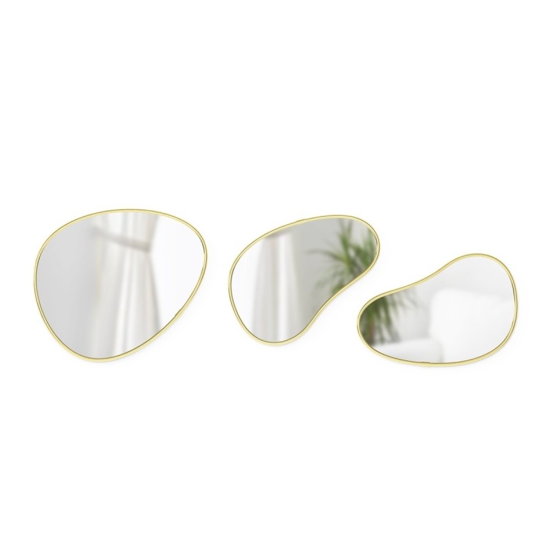 HUBBA Pebble Lot de 3 miroirs Dorés