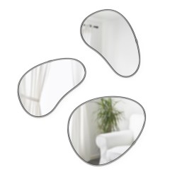 HUBBA Pebble Lot de 3 miroirs Chrome