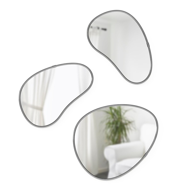 HUBBA Pebble Lot de 3 miroirs Chrome