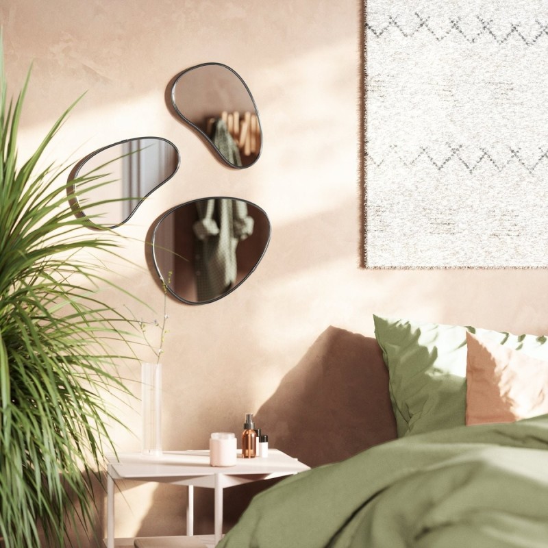 HUBBA Pebble Lot de 3 miroirs Chrome
