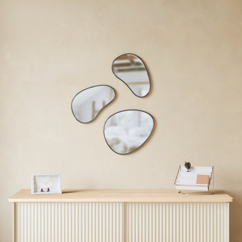 HUBBA Pebble Lot de 3 miroirs Chrome