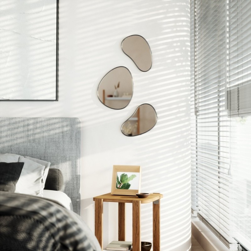 HUBBA Pebble Lot de 3 miroirs Chrome