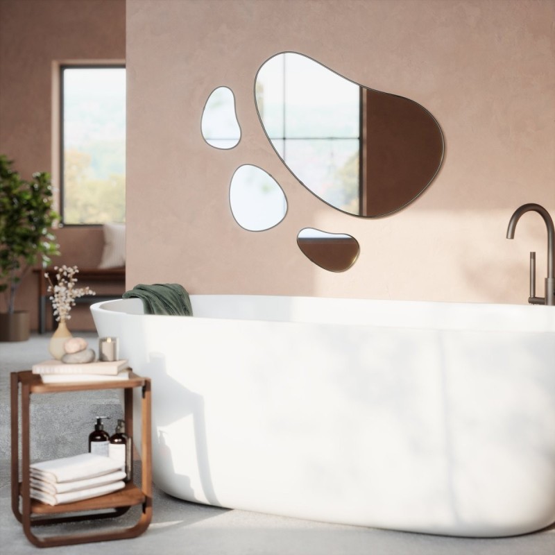 HUBBA Pebble Lot de 3 miroirs Chrome