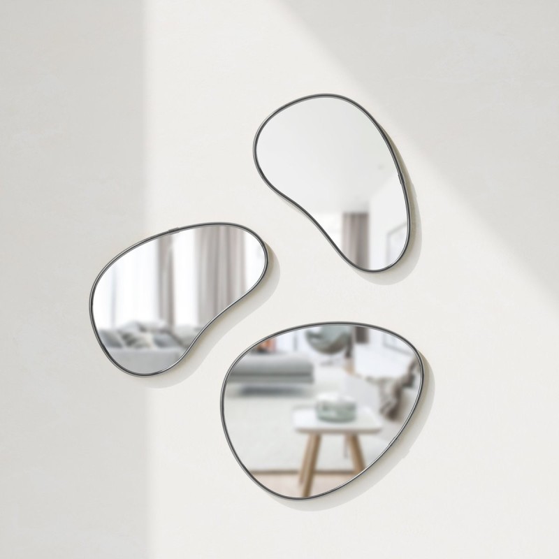HUBBA Pebble Lot de 3 miroirs Chrome