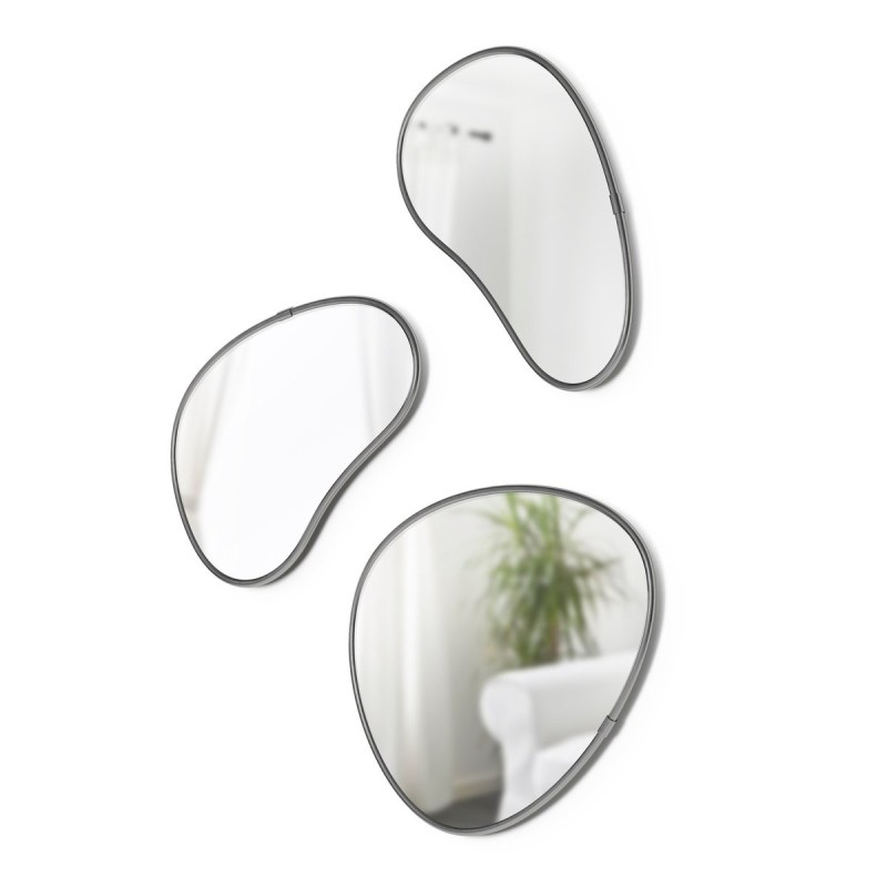 HUBBA Pebble Lot de 3 miroirs Chrome
