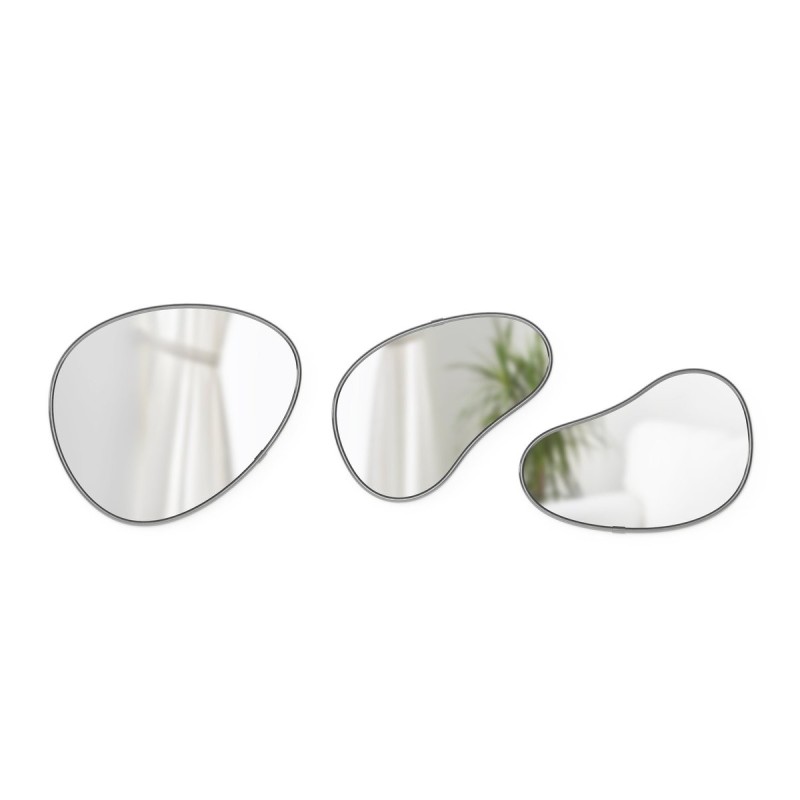 HUBBA Pebble Lot de 3 miroirs Chrome