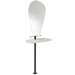 Desserte murale miroir   Planche Marbre - Coiffeuse