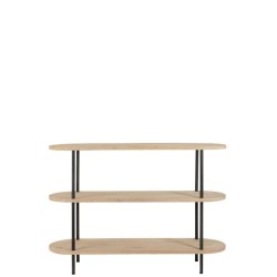 Console MANGO 3 Etages Bois De Manguier Fer Naturel Gris