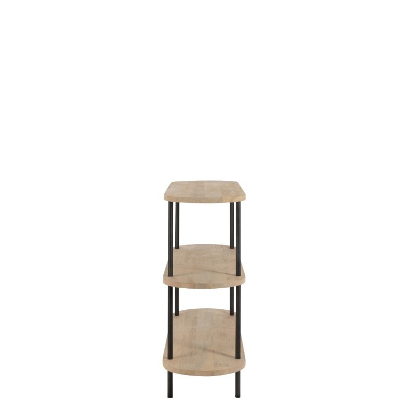 Console MANGO 3 Etages Bois De Manguier Fer Naturel Gris