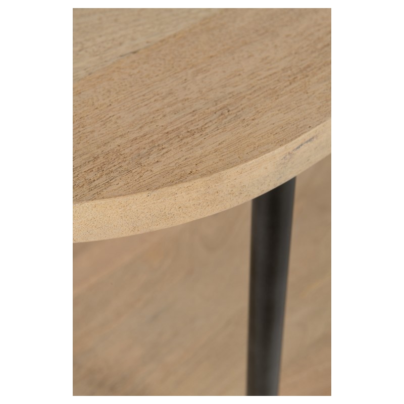 Console MANGO 3 Etages Bois De Manguier Fer Naturel Gris
