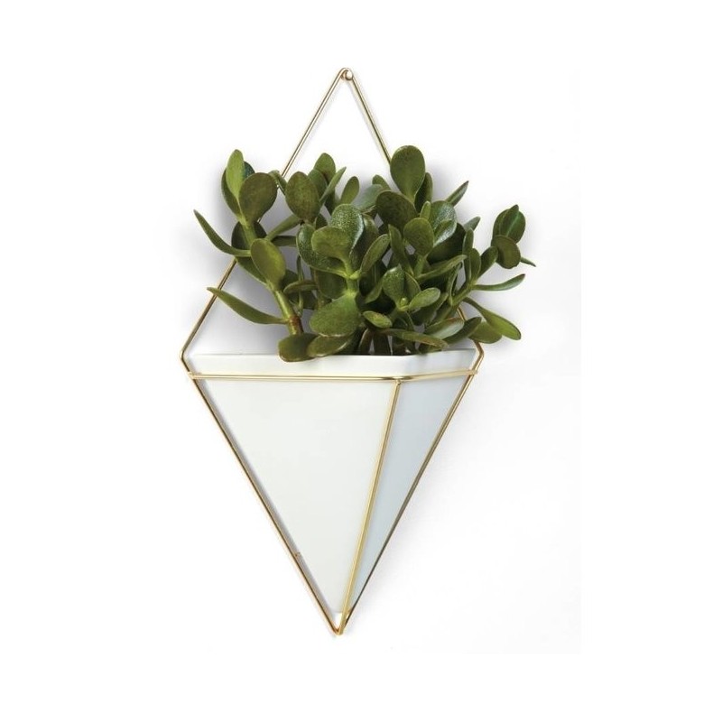 TRIGG Vase mural - blanc doré