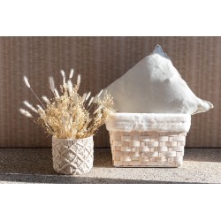 Set de 2 paniers rotin fourrure