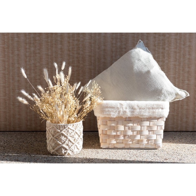Set de 2 paniers rotin fourrure