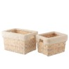 Set de 2 paniers rotin fourrure