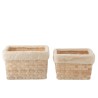 Set de 2 paniers rotin fourrure