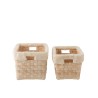 Set de 2 paniers rotin fourrure