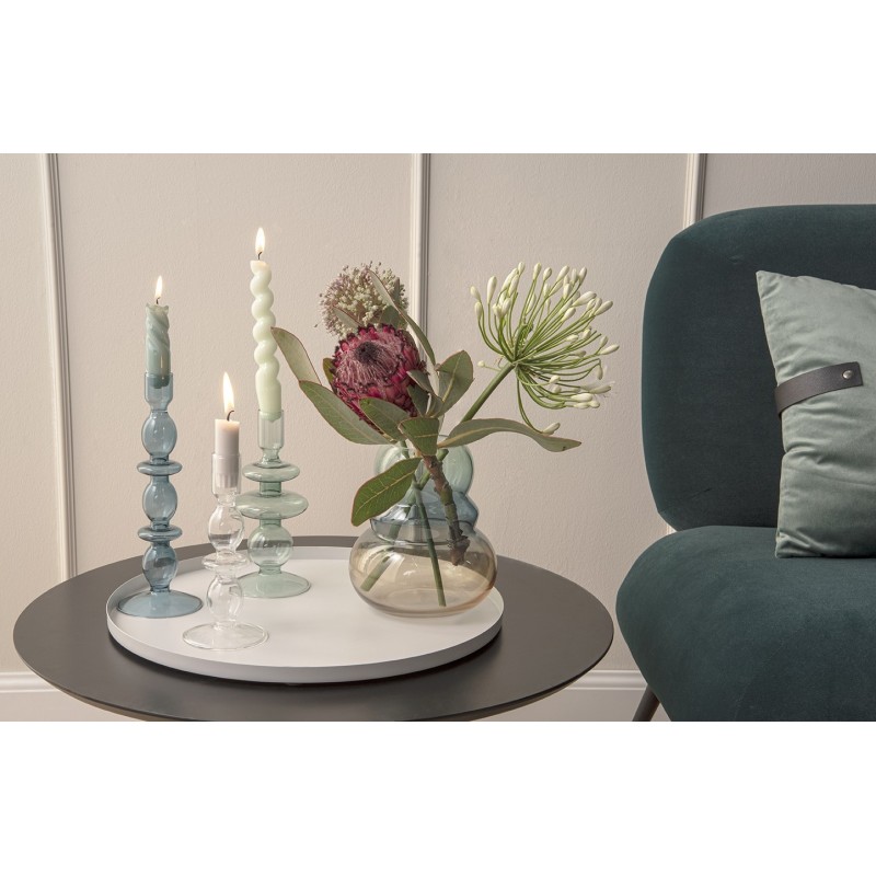Plateau rond décoratif metal blanc