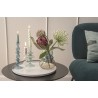 Plateau rond décoratif metal blanc