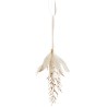 Suspension Plumes   Pierres Paillettes Ecru Or
