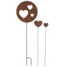 LOVE décoration en metal rouillé S 3 coeurs