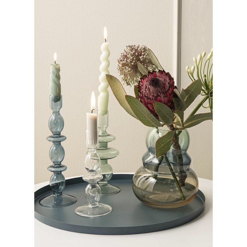 Plateau decoratif metal Bleu canard