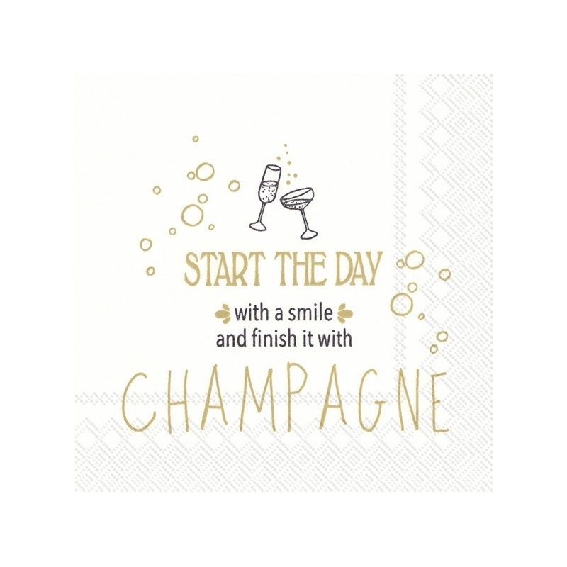 Serviettes Start the day with Champagne