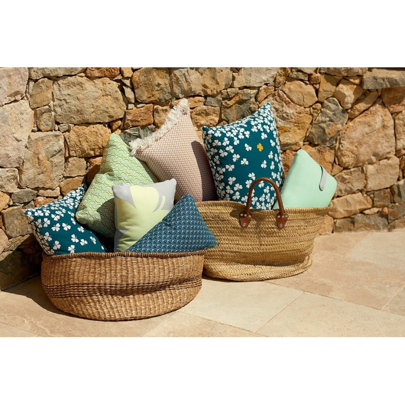 Coussin TREFLE gris argile   68 x 44cm