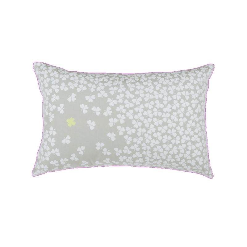 Coussin TREFLE gris argile   68 x 44cm