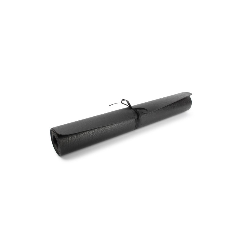 BonBistro Chemin de table aspect cuir Noir