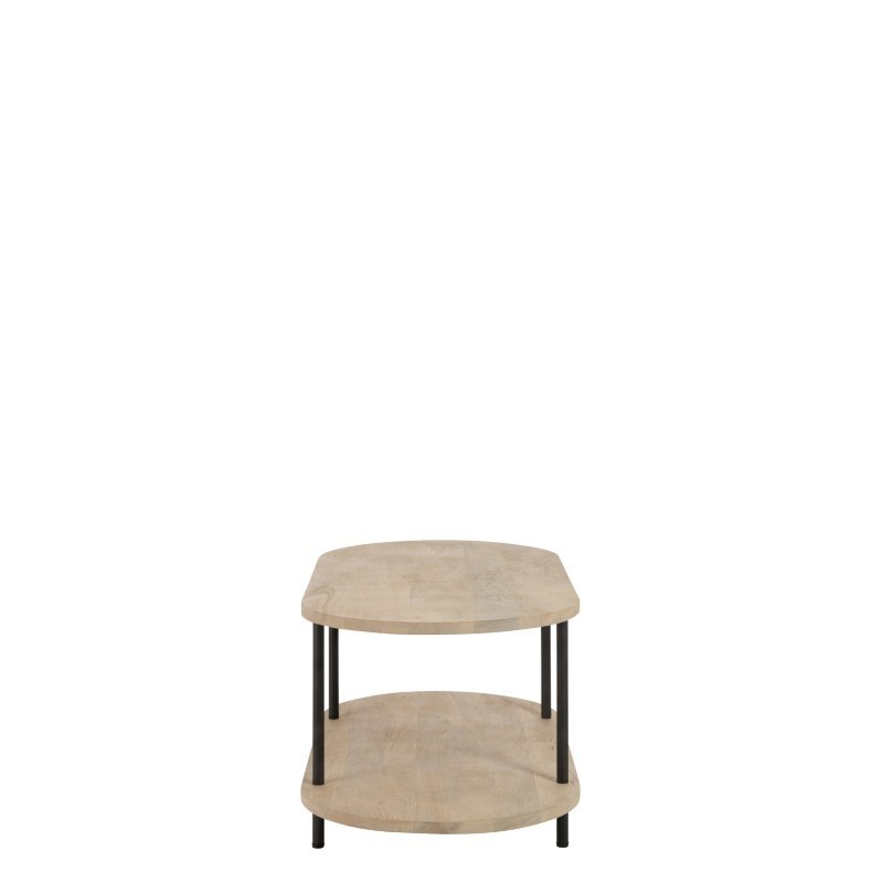 Table De Salon MANGO 2 Etages Bois De Manguier Fer