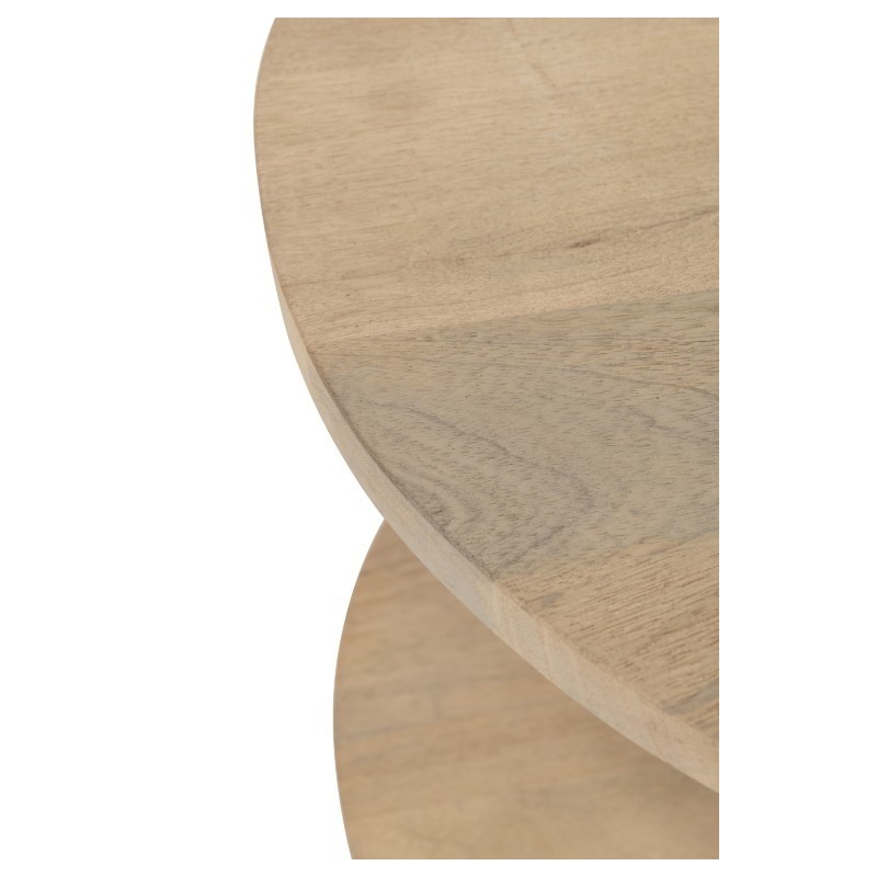 Table De Salon MANGO 2 Etages Bois De Manguier Fer