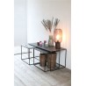 PRATO Set de 3 sellettes en metal noir mat