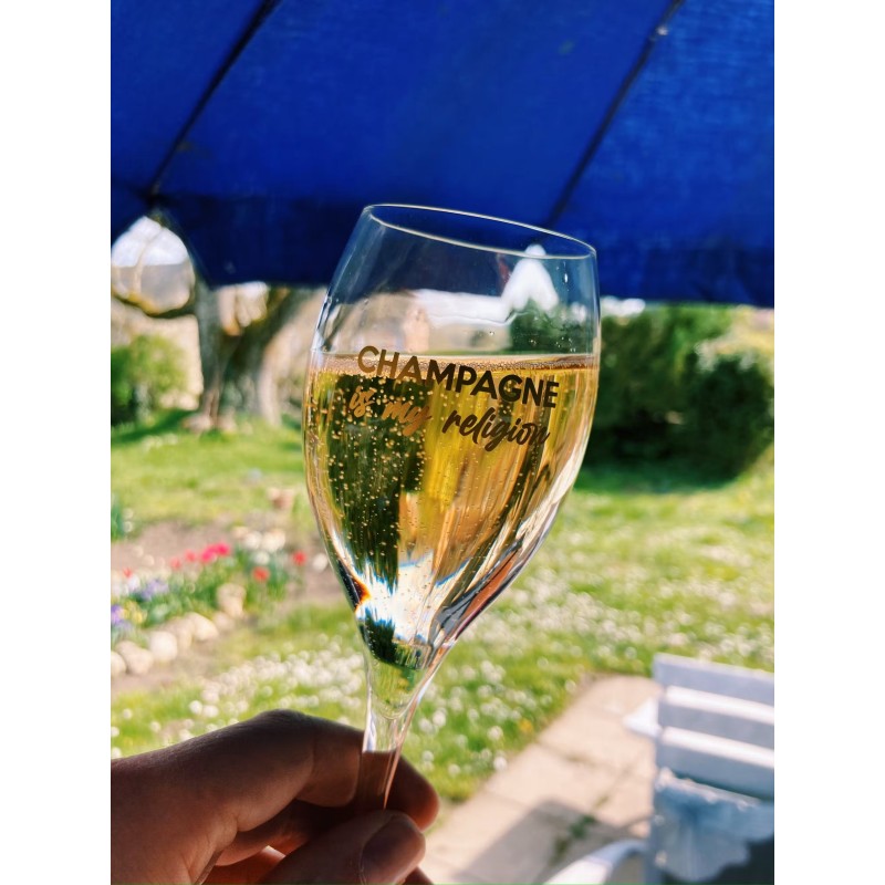 Champagne is my religion S/2 verres à champagne